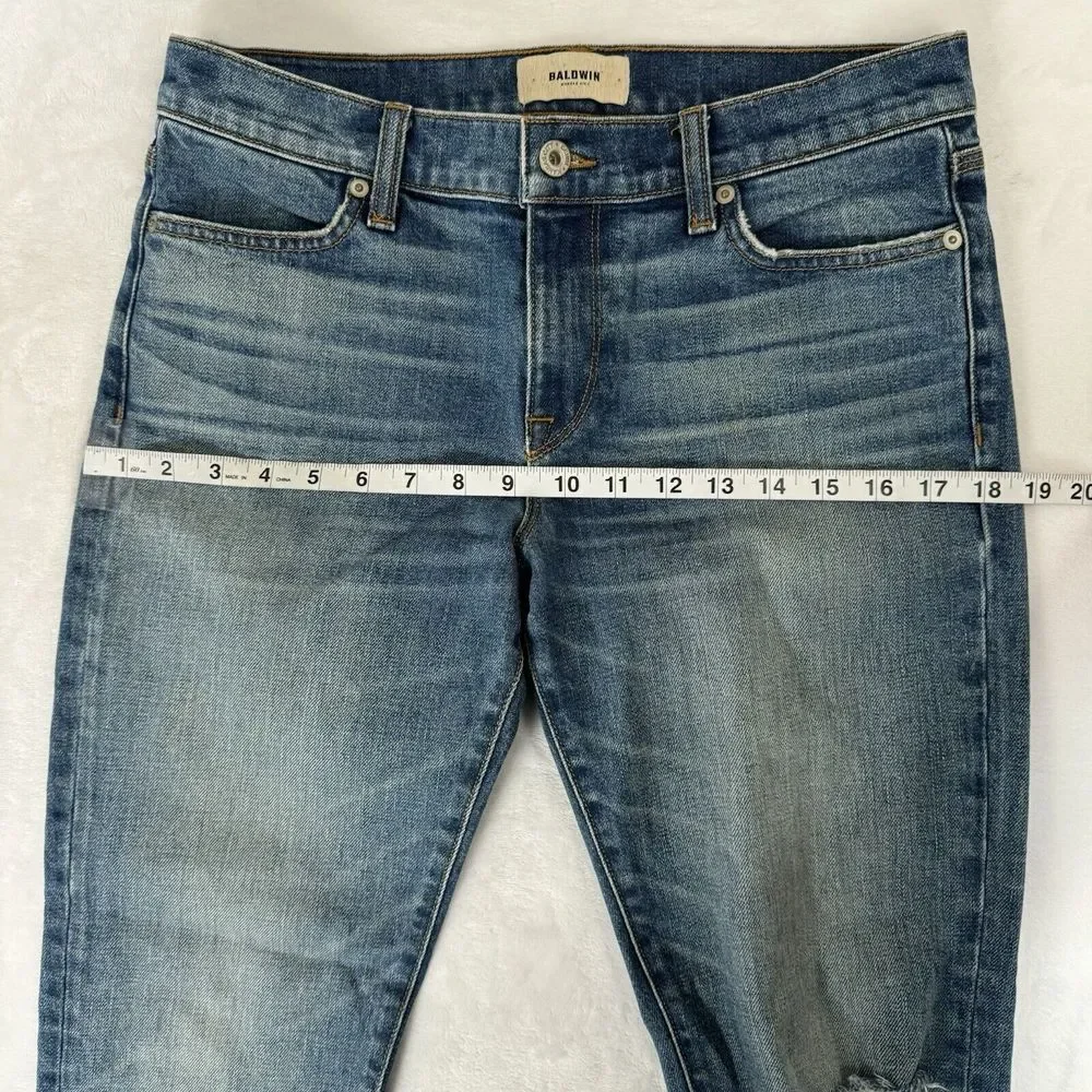 Baldwin Kansas‎ City Kennedy Low Rise Boyfriend Jeans Size 27 Distressed Cuffed
